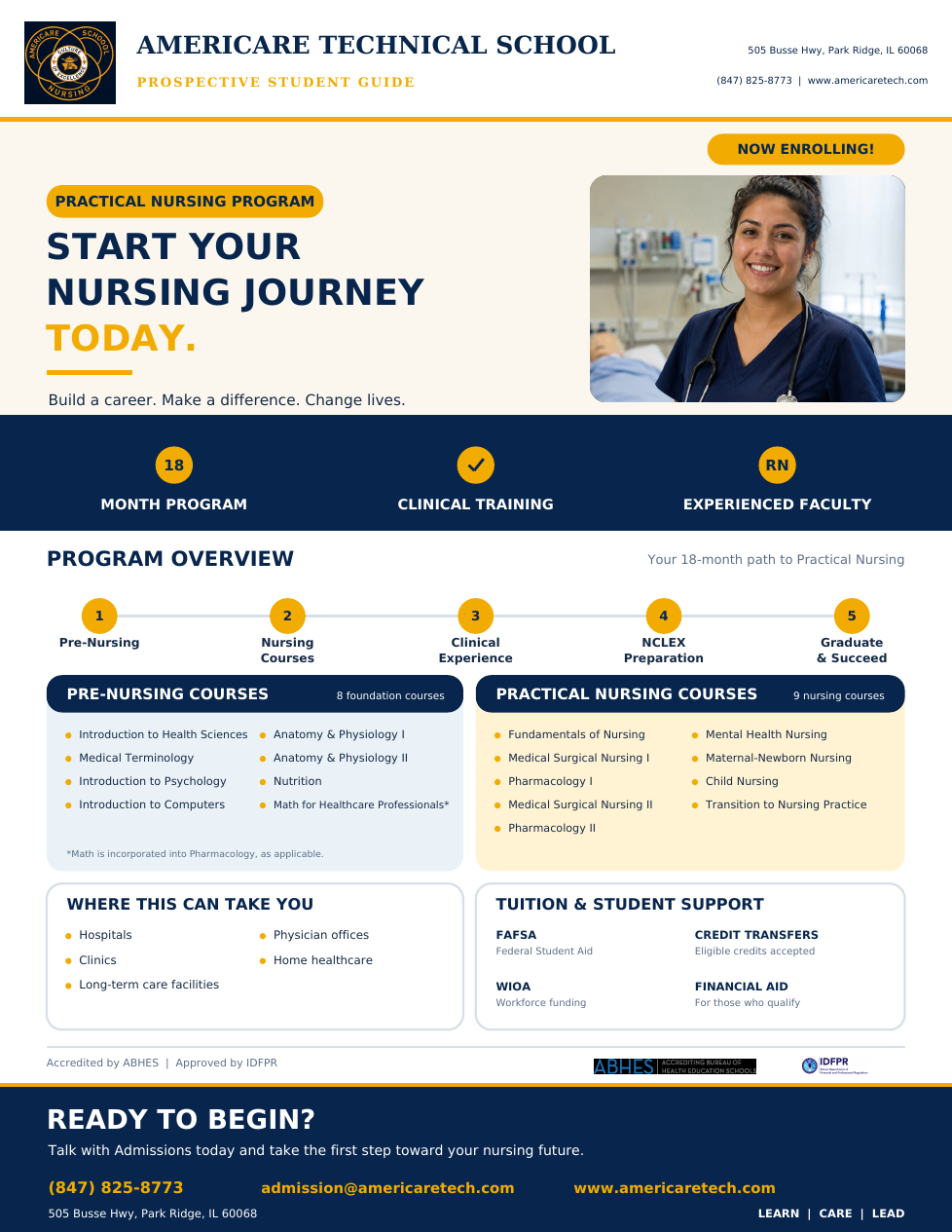 Americare Prospective Student Guide cover
